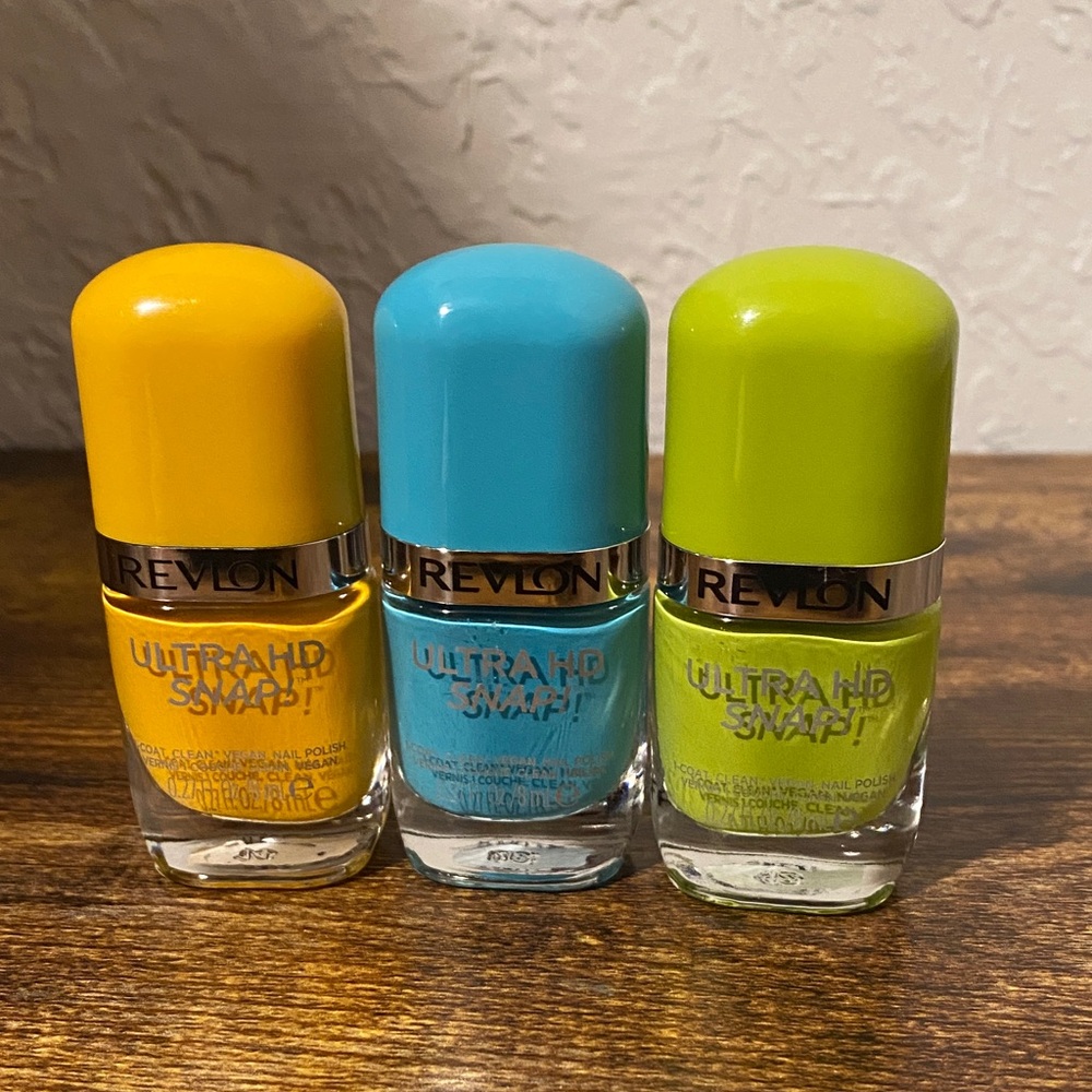 Revlon Ultra HD Snap! Nail Polish Set - Yellow, Blue, Green